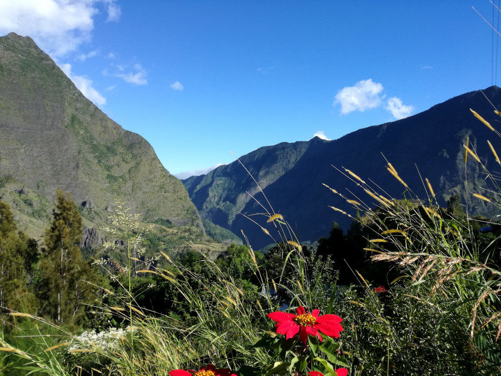 Bergpanorama auf der Route de Cilaos auf La Réunion
